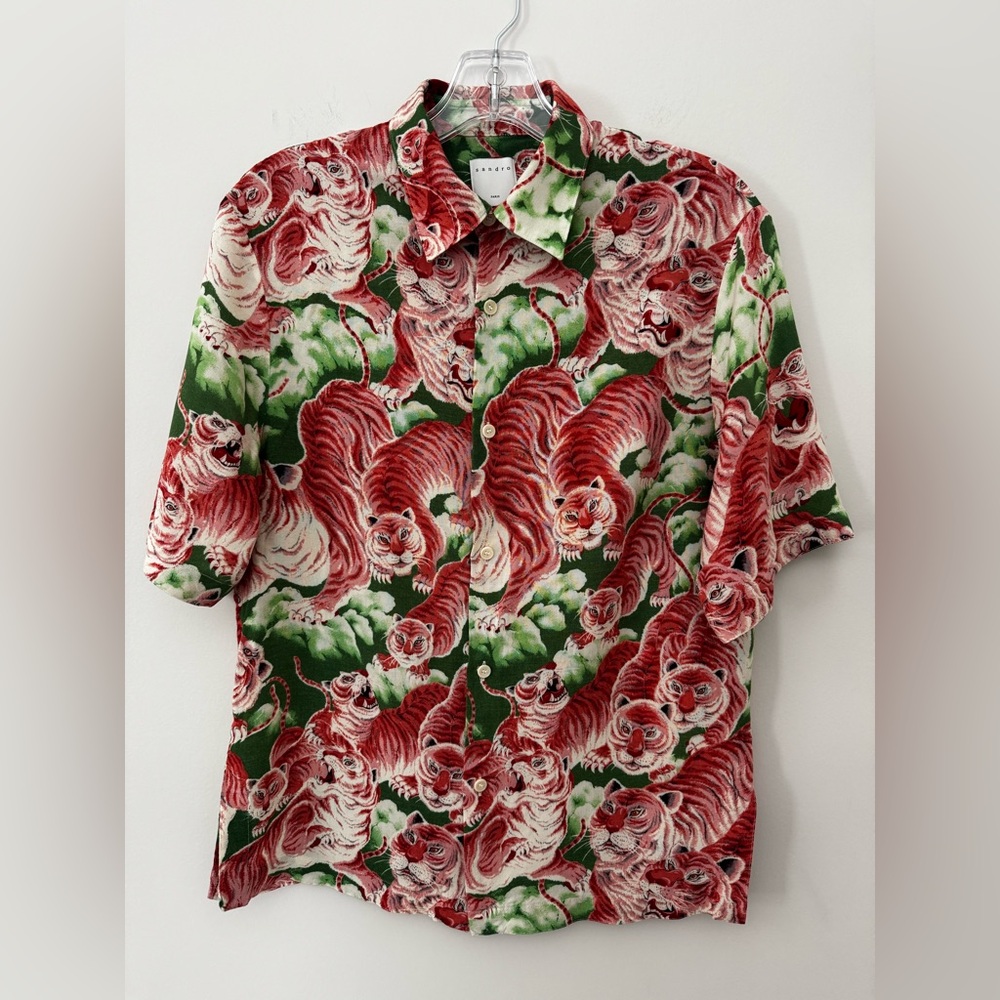 Sandro Crepe de Chine Shirt – Pink – Men’s Size S - Picture 4 of 10